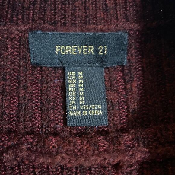 Varsity Striped Crop Sweater Preppy Size M Burgundy Yellow Blue School Pullover - Picture 7 of 10